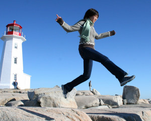 ILI Asian Student at Peggy's Cove